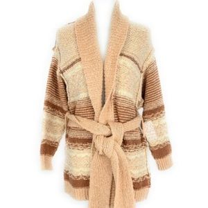Free People Cozy Cabin Cardigan Sweater Belted